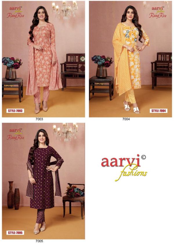 Aarvi Rangrez Vol-1 (Kurti With Pant And Dupatta)